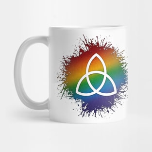 Paint Splatter LGBTQ Pride Rainbow Triquetra Symbol Mug